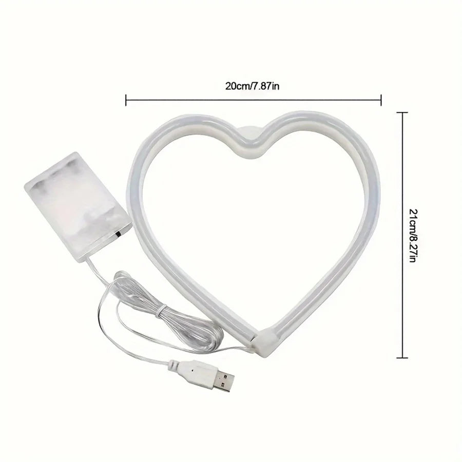 Heart Shaped Neon Light / Wall Mounted