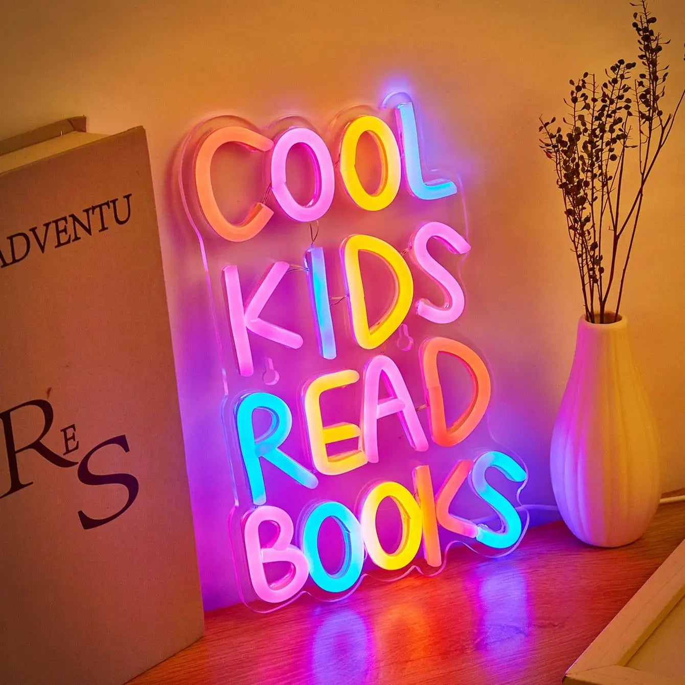 Cool Kids Read Books USB Powered Neon Sign