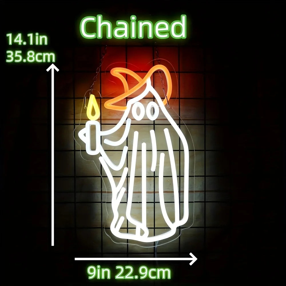 Ghost candle Neon Sign