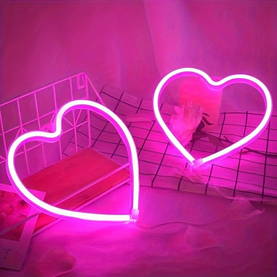 Heart Shaped Neon Light / Wall Mounted