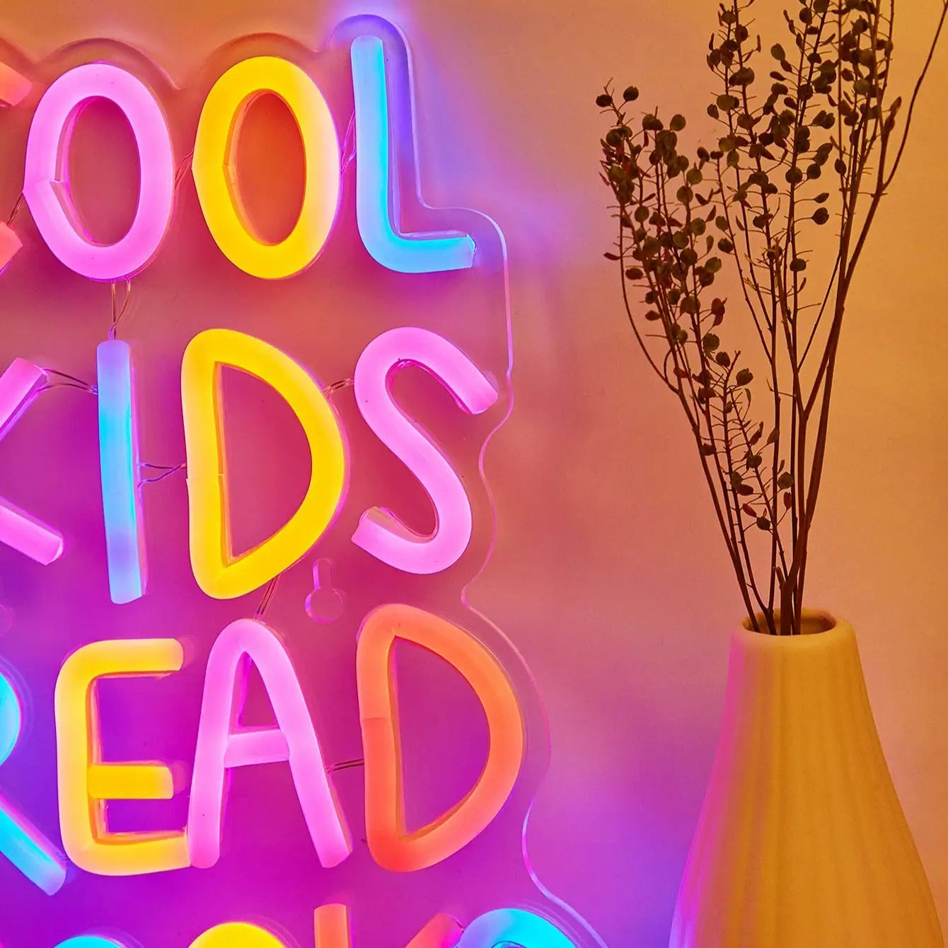 Cool Kids Read Books USB Powered Neon Sign
