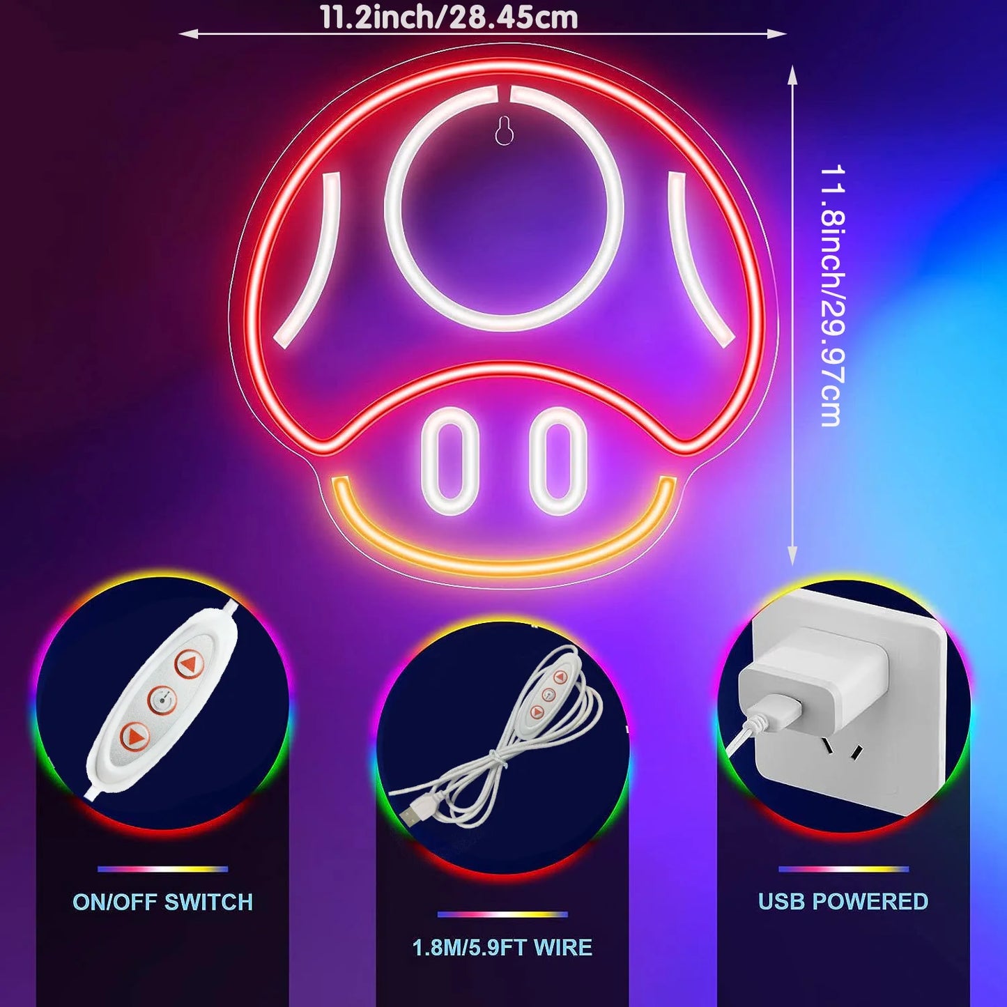 Anime Mushroom LED Neon Sign