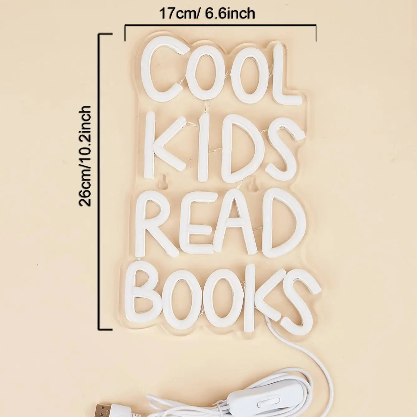Cool Kids Read Books USB Powered Neon Sign
