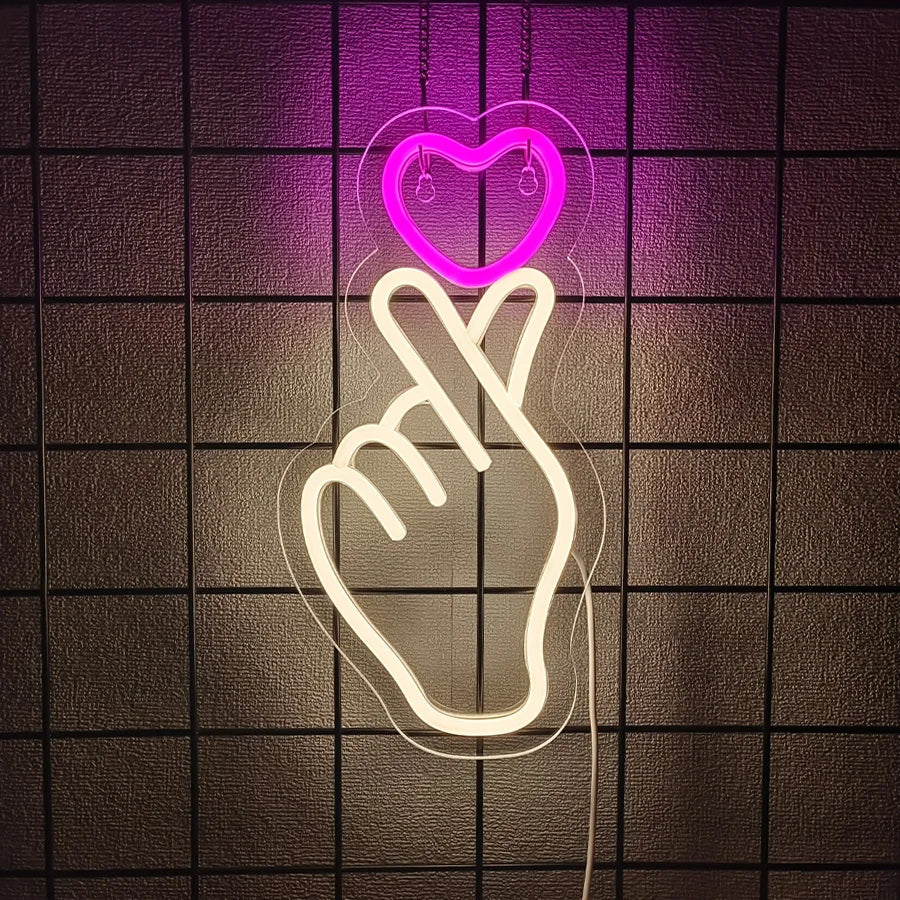 Hand-To-Hand Neon Sign
