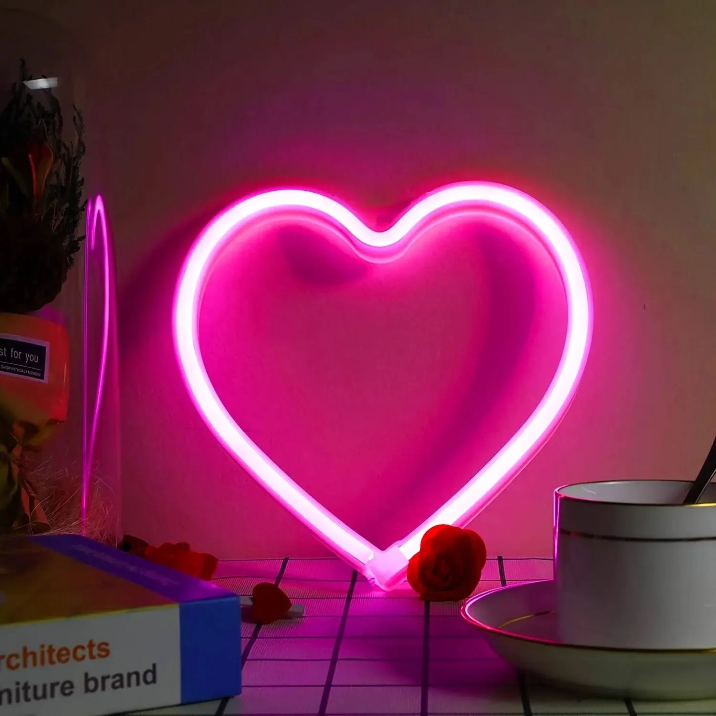 Heart Shaped Neon Light / Wall Mounted