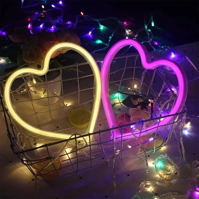 Heart Shaped Neon Light / Wall Mounted