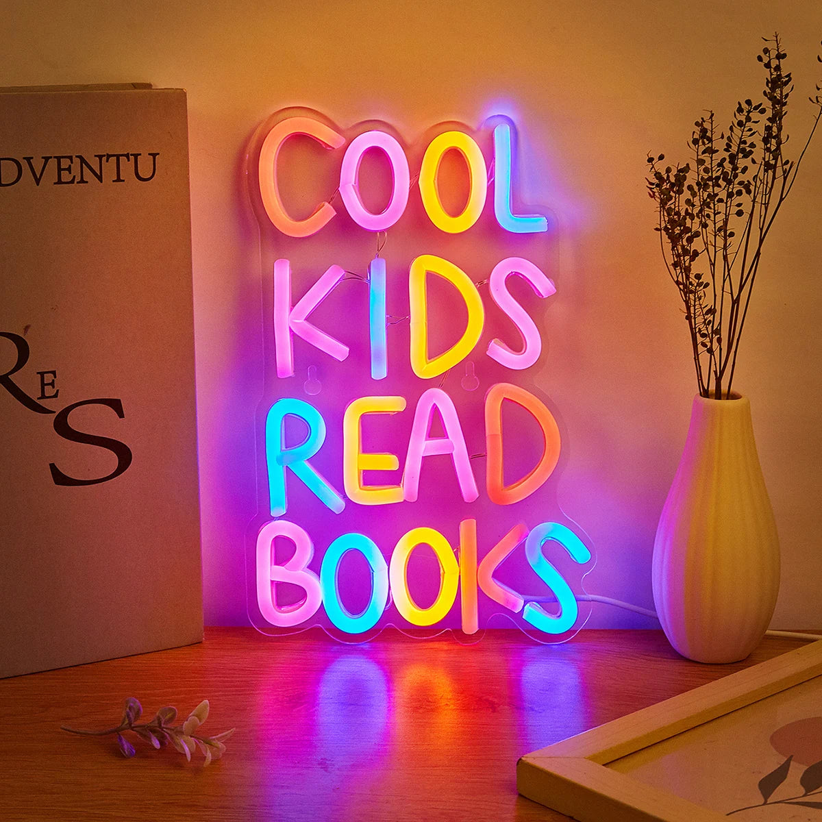 Cool Kids Read Books USB Powered Neon Sign