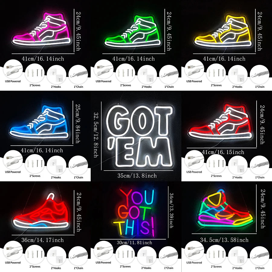 Sneaker Neon Signs for Wall Decor