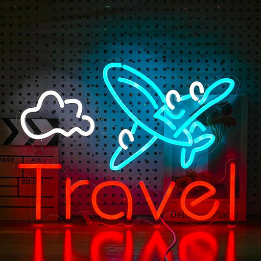 Travel Airplane LED Neon Sign