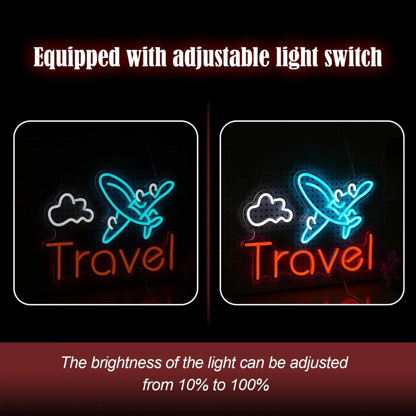 Travel Airplane LED Neon Sign
