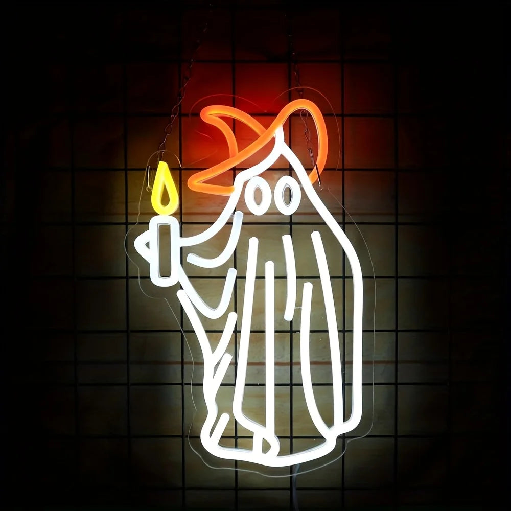 Ghost candle Neon Sign