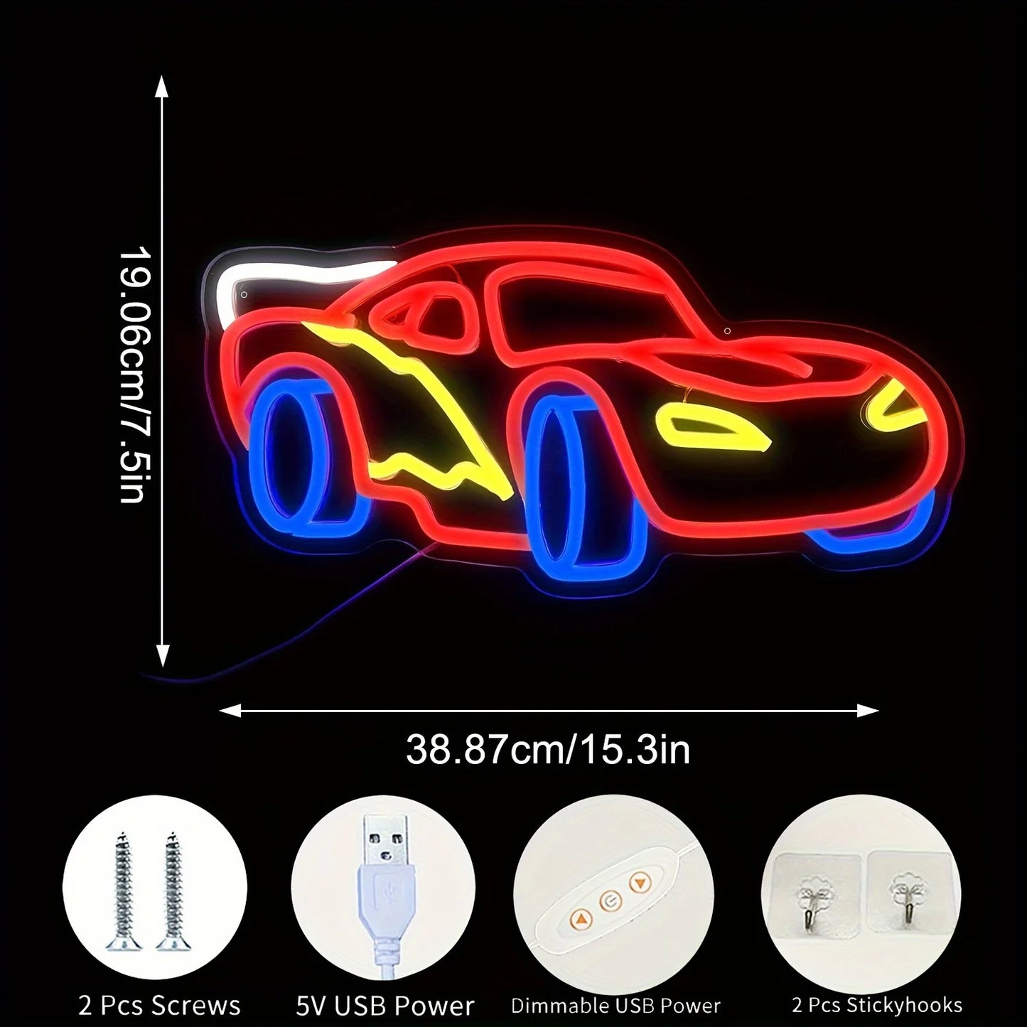 Car Neon Signs Lit Sign