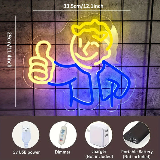 Vault Boy Led Neon Sign - Wall Decor