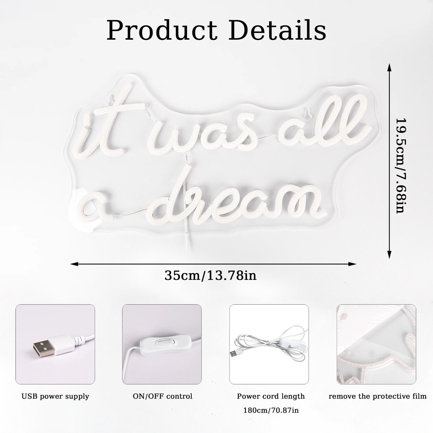 It Was All a Dream Neon Sign for Wall Decor