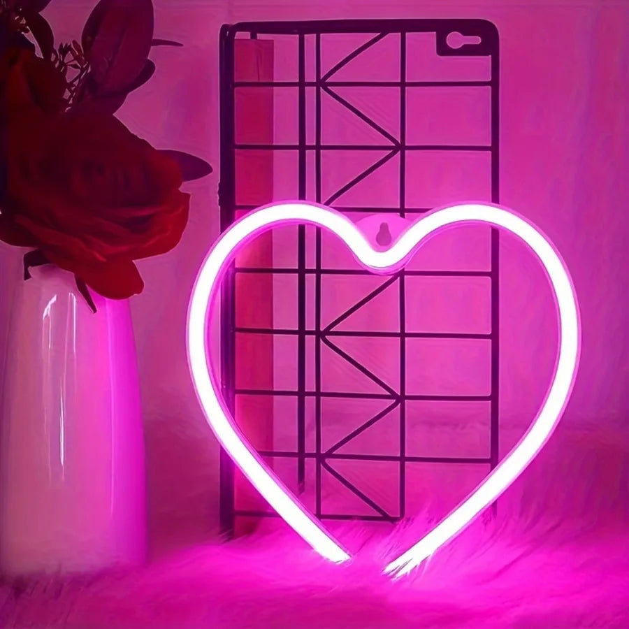 Heart Shaped Neon Light / Wall Mounted